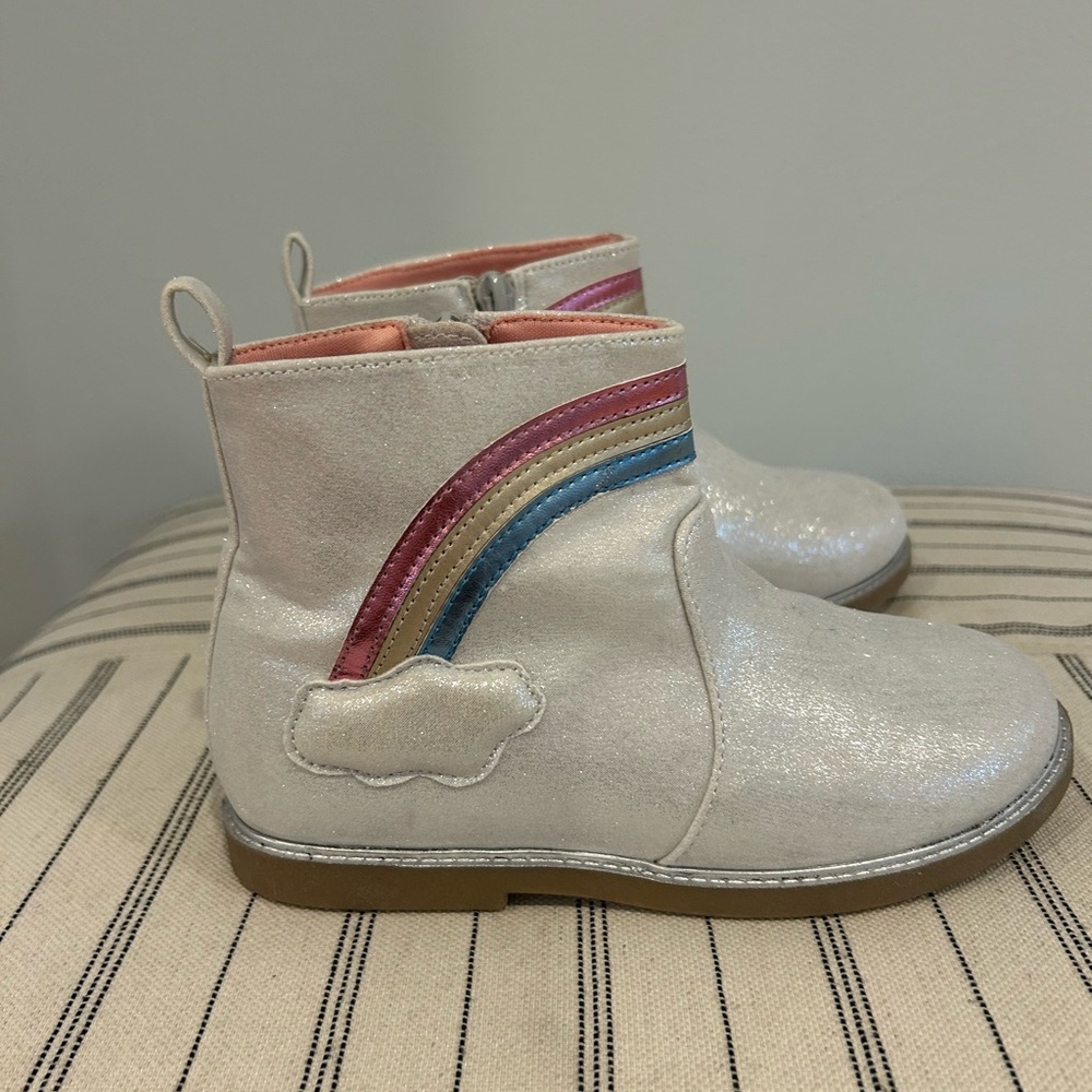 Tucker + Tate Glittery White Rainbow Boots